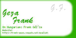 geza frank business card